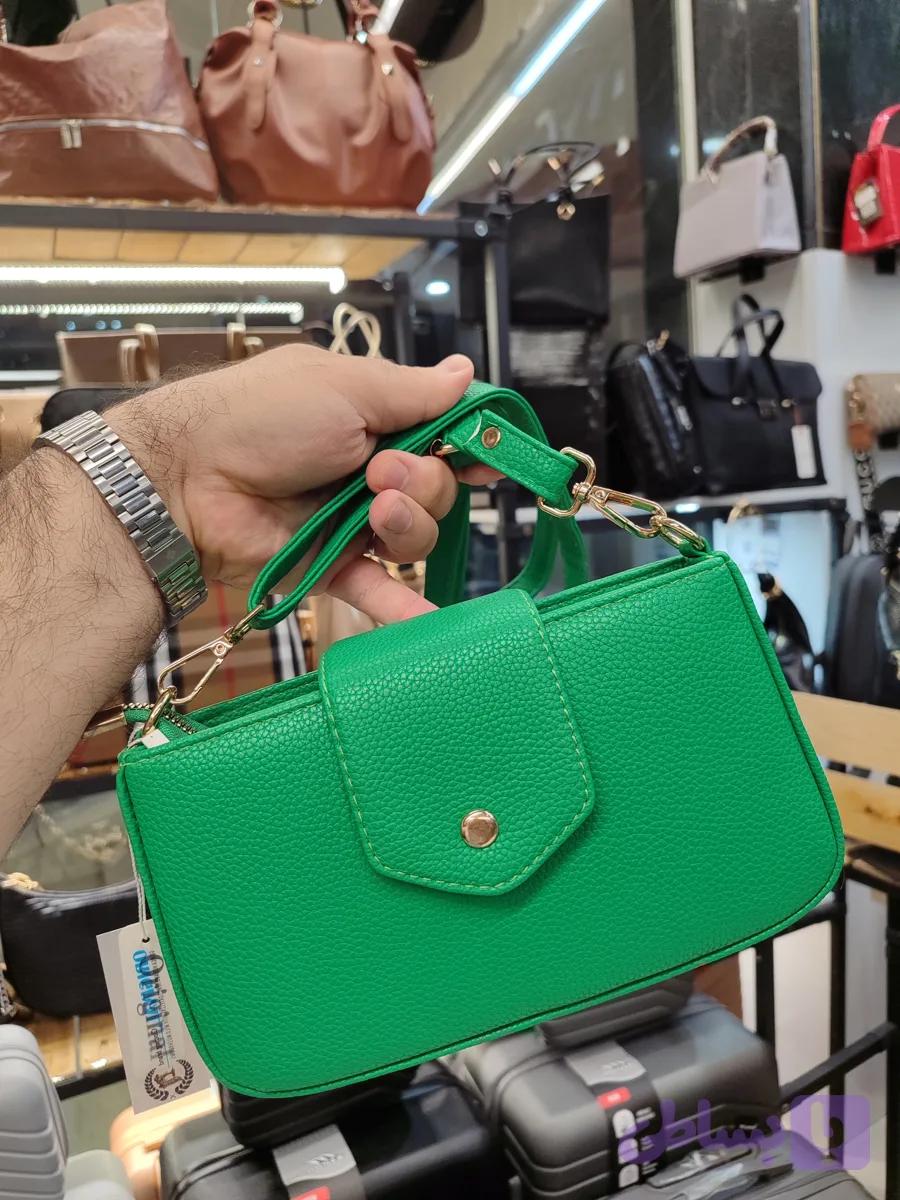 کیف سبز بنو زنانه پاسپورتی چرم مصنوعی