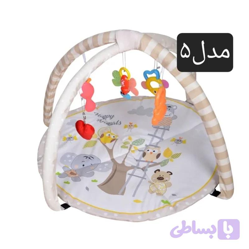 تشک بازی کودک جنس پارچه مخمل چاپی طرح درخت حیوانات