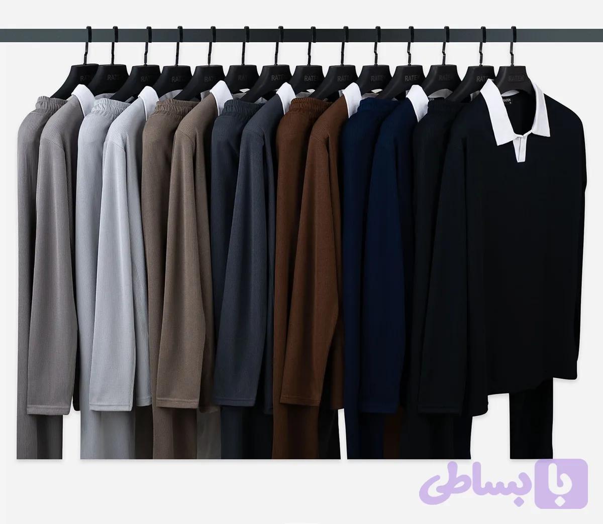 ست بلوز نیم یقه یقه سفید و شلوار کبریتی ریز بافت درجه یک بسیار پرفروش — تصویر 1