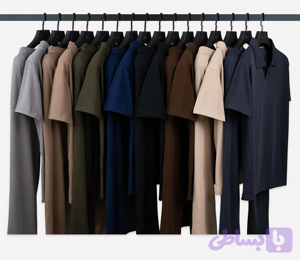 ست جدید تیشرت نیم یقه و شلوار کبریتی ریز بافت درجه 1 — تصویر 1