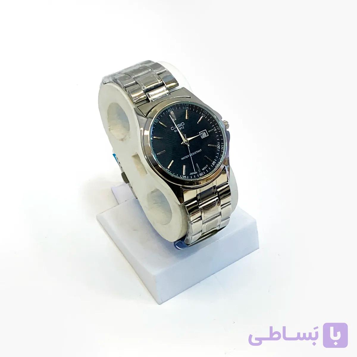 ساعت مچی مردانه کاسیو مدل صفحه گرد استیل ضد آب