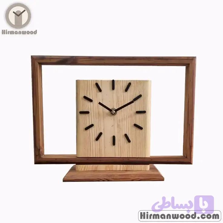 ساعت رومیزی چوبی هیرمان کد 051 — تصویر 1