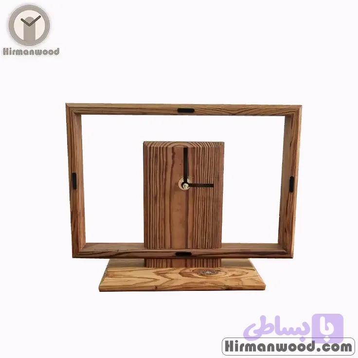 ساعت رومیزی چوبی هیرمان کد 052 — تصویر 1