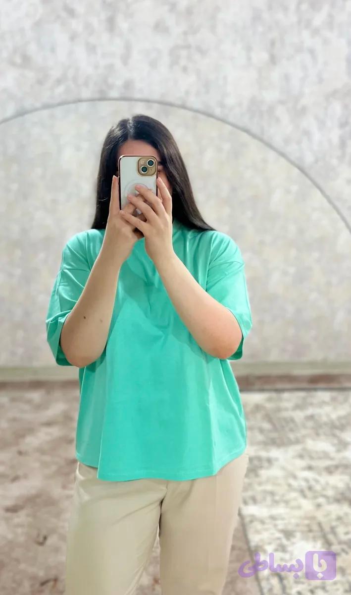 تیشرت باکسی رنگ پاستیلی