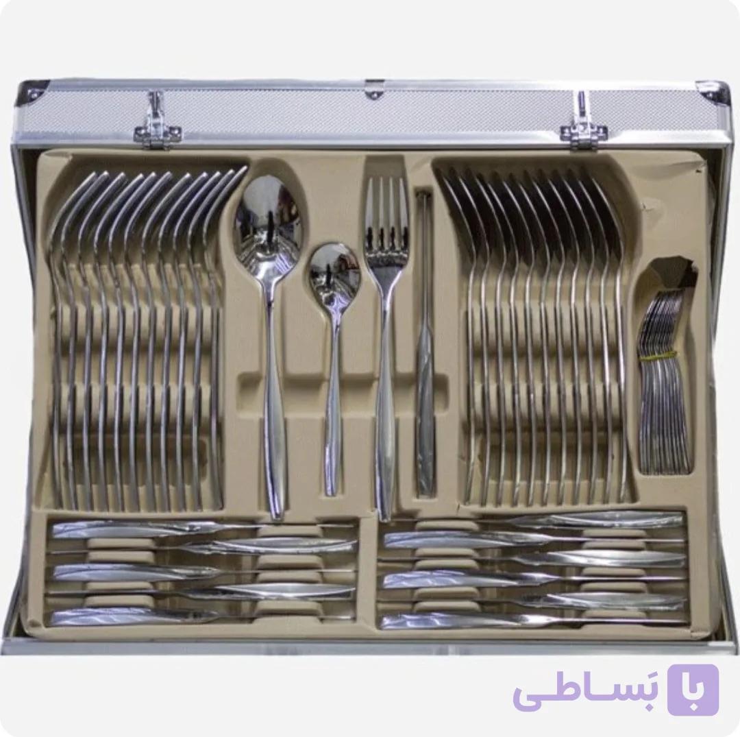 سرویس قاشق و چنگال مینیاتور ۱۲۸ پارچه ۲۴ نفر ضد زنگ با کیف سامسونت