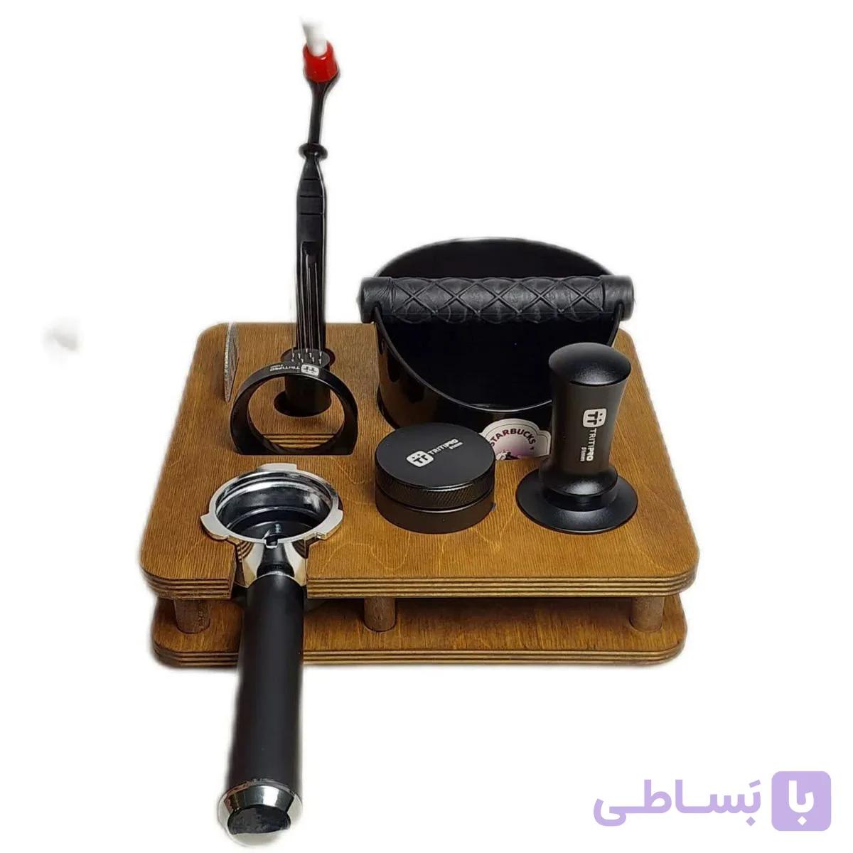 استند ملزومات قهوه چوبی ناک باکس‌دار مدل Nazgol — تصویر 1