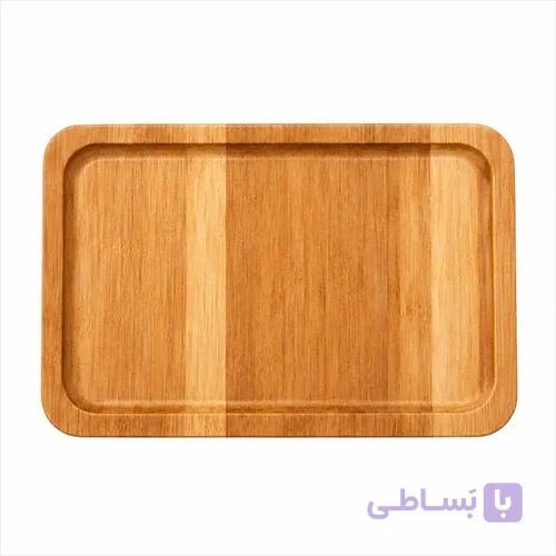 سینی سرو‌ قهوه‌چوبی کاج بسته ۲ عددی — تصویر 1