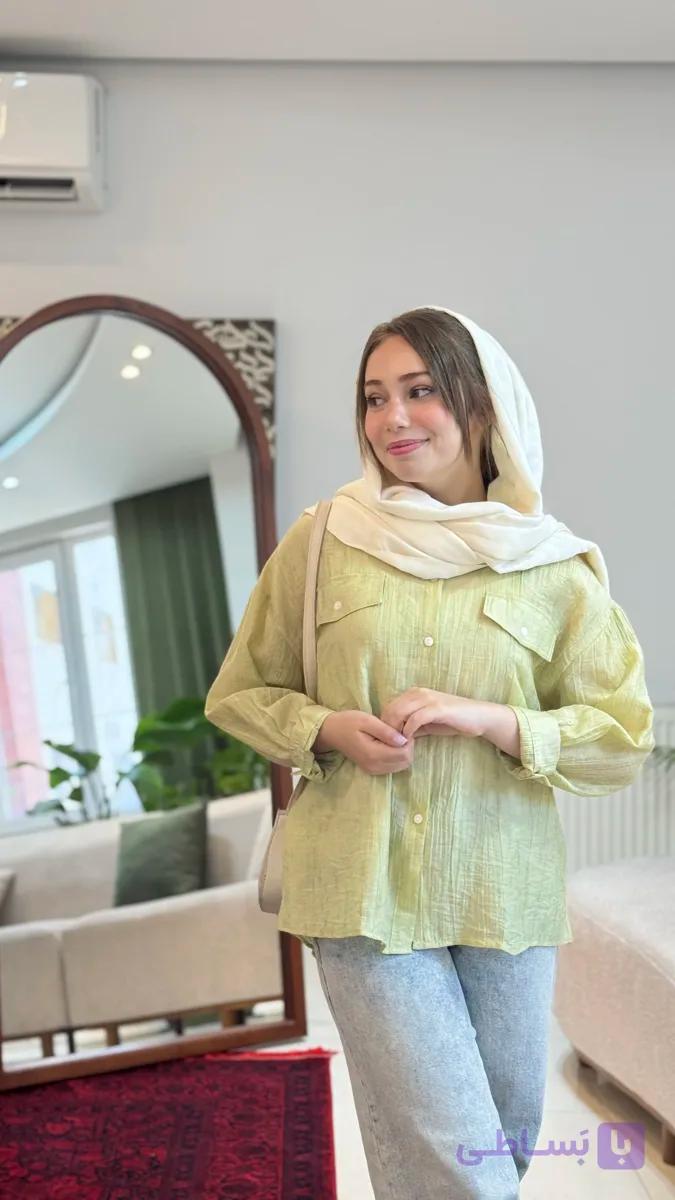 شومیز حریر خنک مدل مونیکا