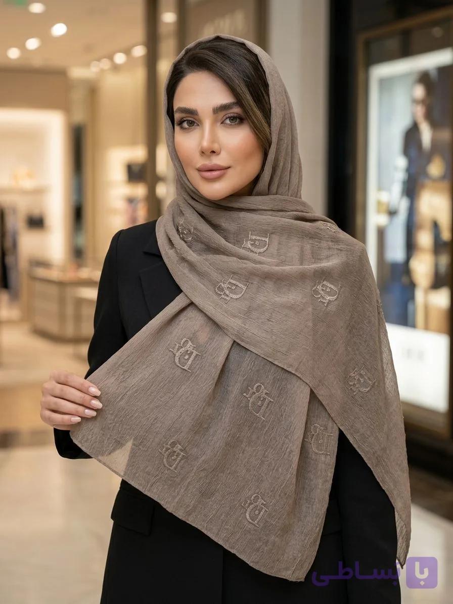 شال مجلسی حریر شیشه ای وارداتی اورجینال