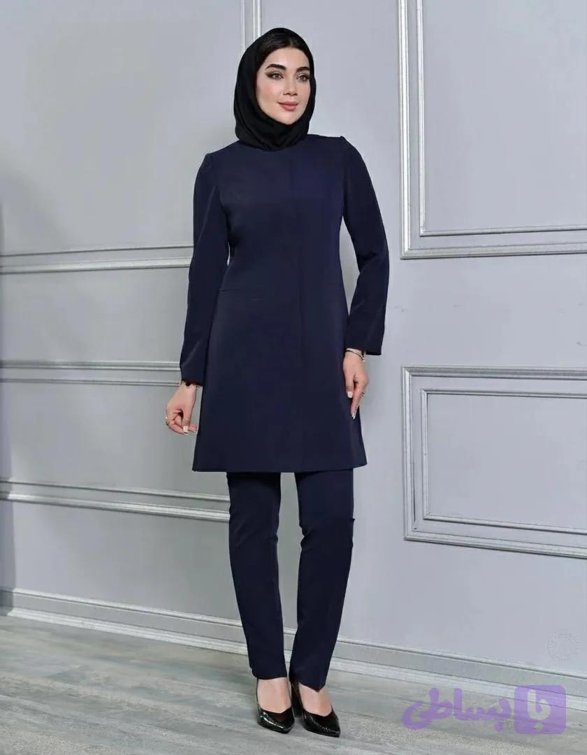 مانتو شلوار اداری یقه گرد پارچه فیونا کد681