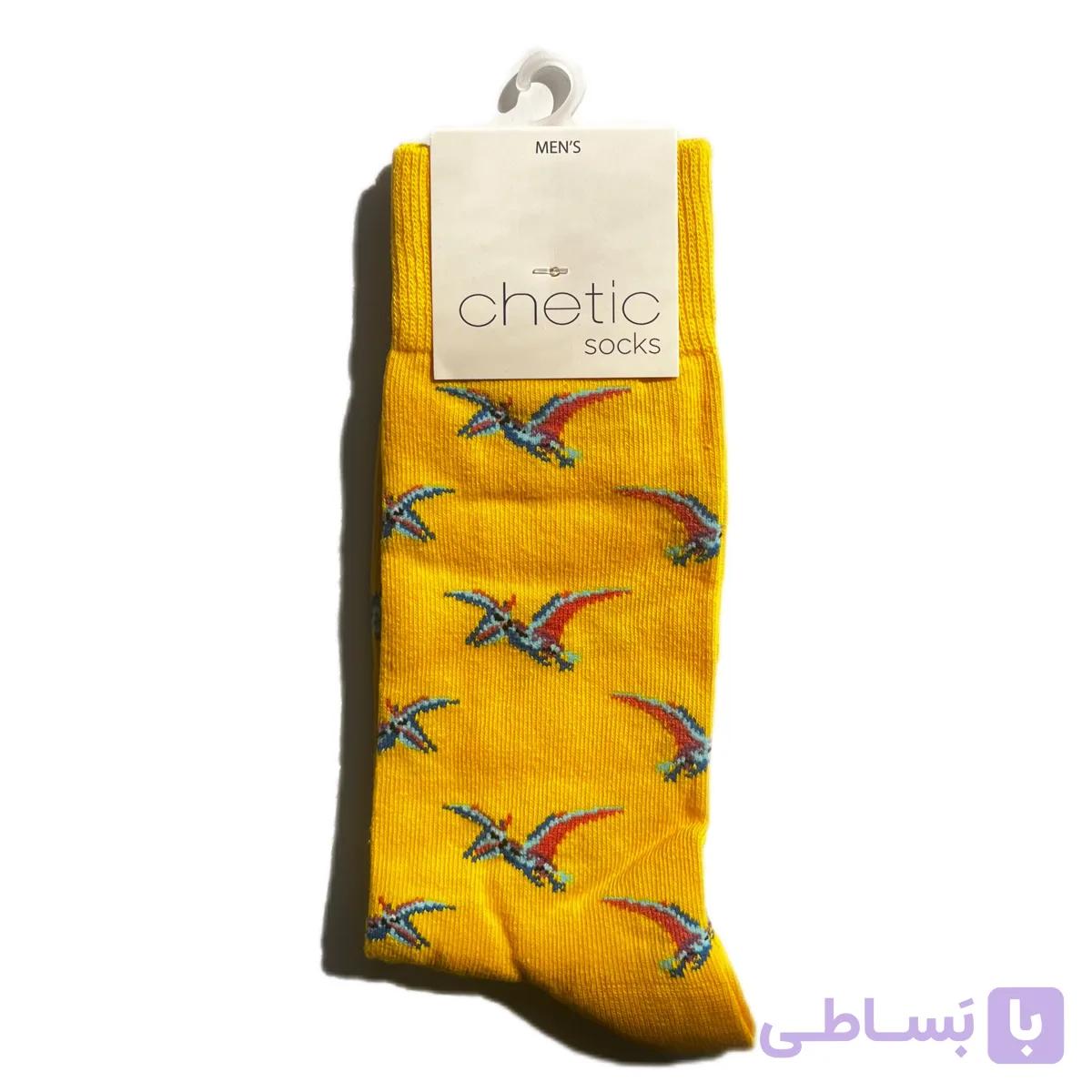 جوراب ساق بلند مردانه طرح دایناسور پرنده چتیک وارداتی