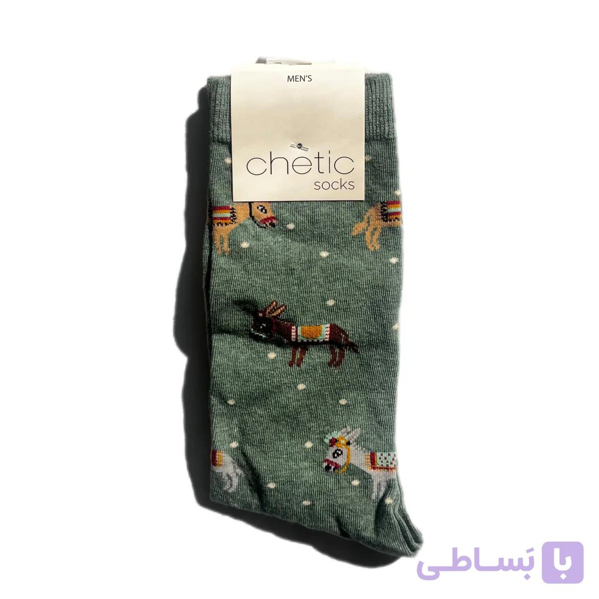 جوراب مردانه نخی طرح الاغ چتیک وارداتی