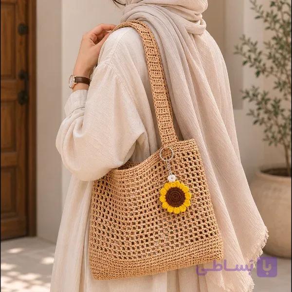 کیف زنانه بافت مدل پروانه — تصویر 1