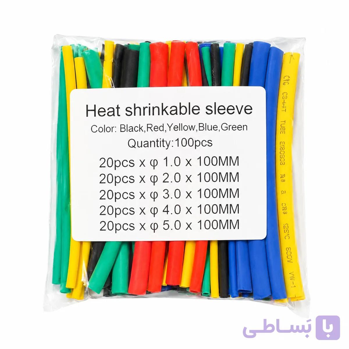وارنیش حرارتی رنگی پک 100 تایی (سایز 1 تا 5 میلی‌متر) — تصویر 1