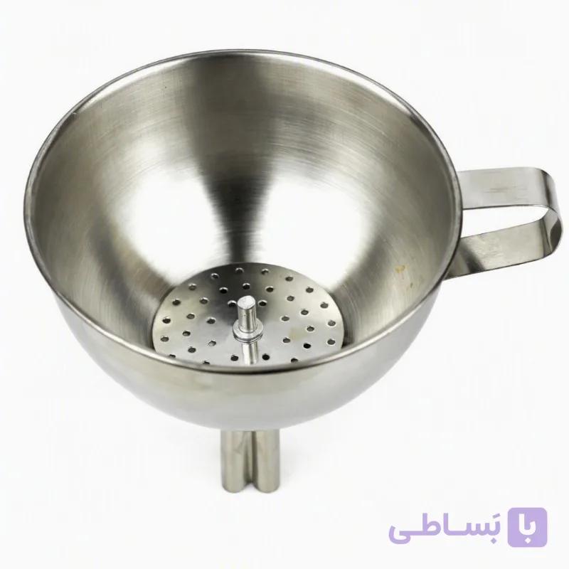 قیف آشپزخانه استیل صافی دار T4 — تصویر 1