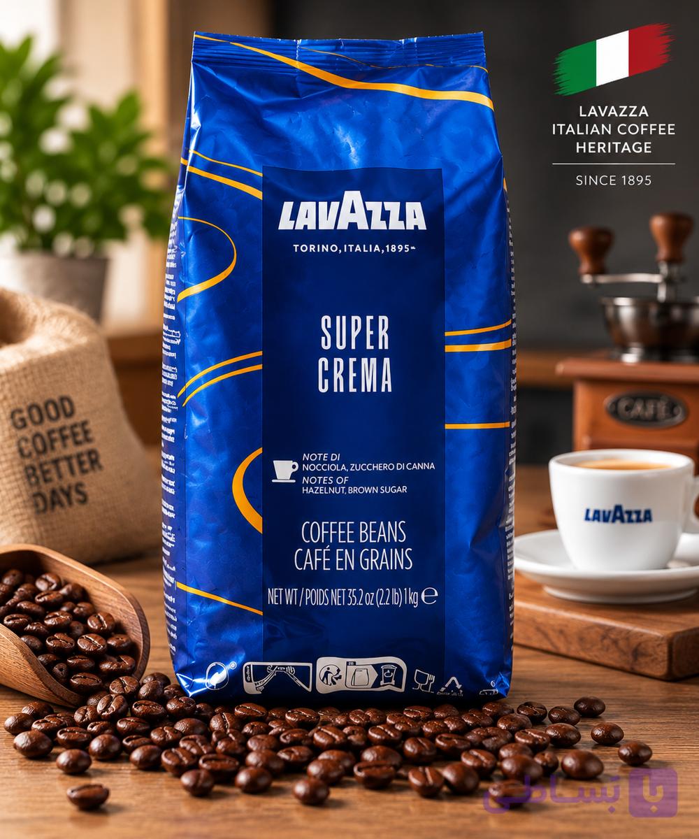 قهوه دانه لاوازا Super Crema ایتالیا ۱ کیلوگرم — تصویر 1