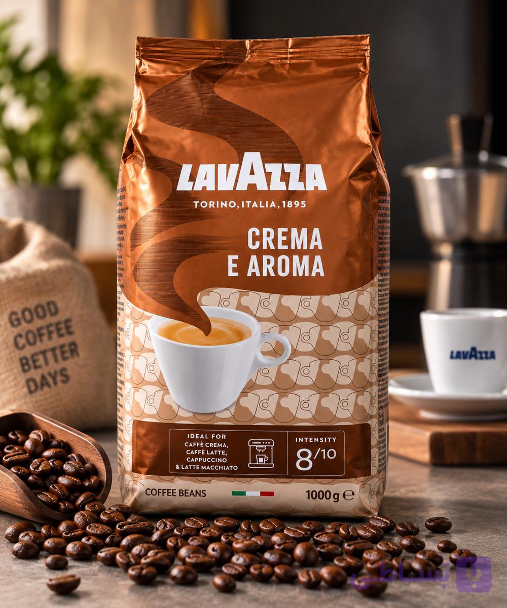 قهوه دانه لاوازا Crema e Aroma ایتالیا – ۱ کیلوگرم — تصویر 1