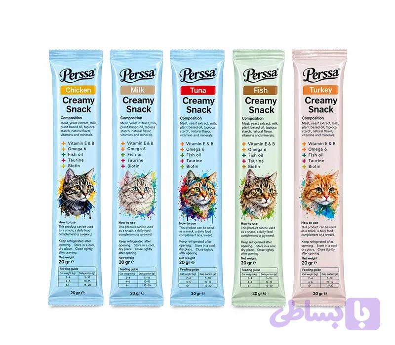 بستنی گربه پرسا Perssa Creamy Snack | بستنی گربه ۲۰ گرم بسته ۵ عددی