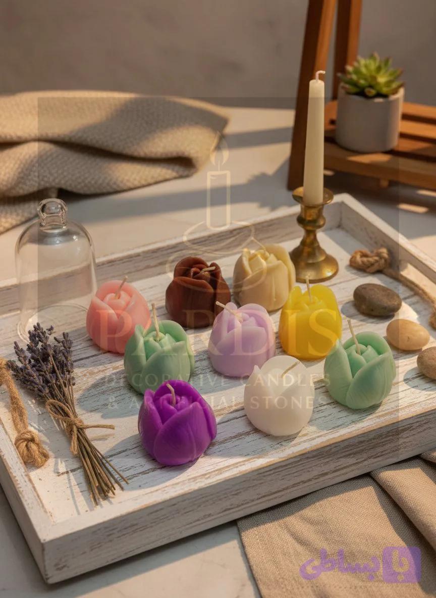 شمع غنچه گل رز