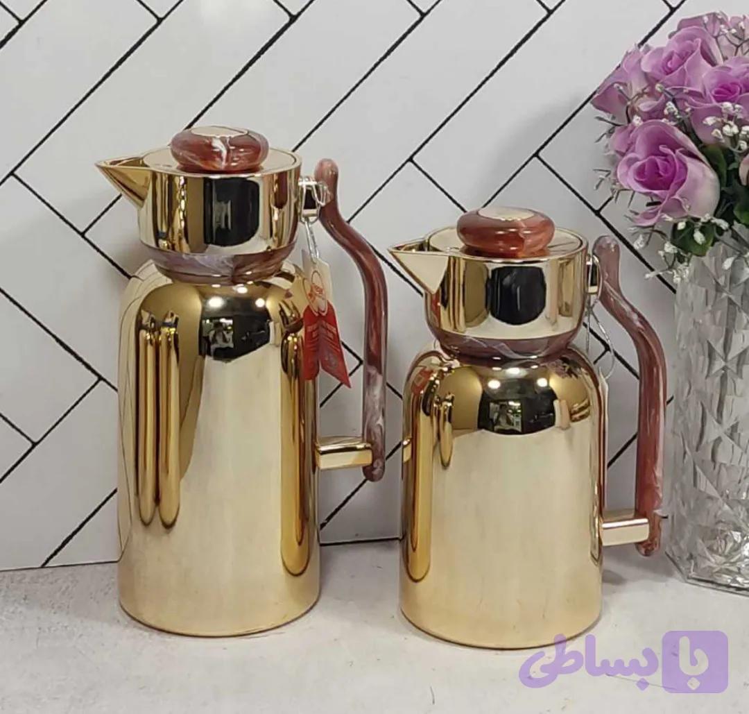 ست فلاسک دو قلو رگال قرمز طلایی