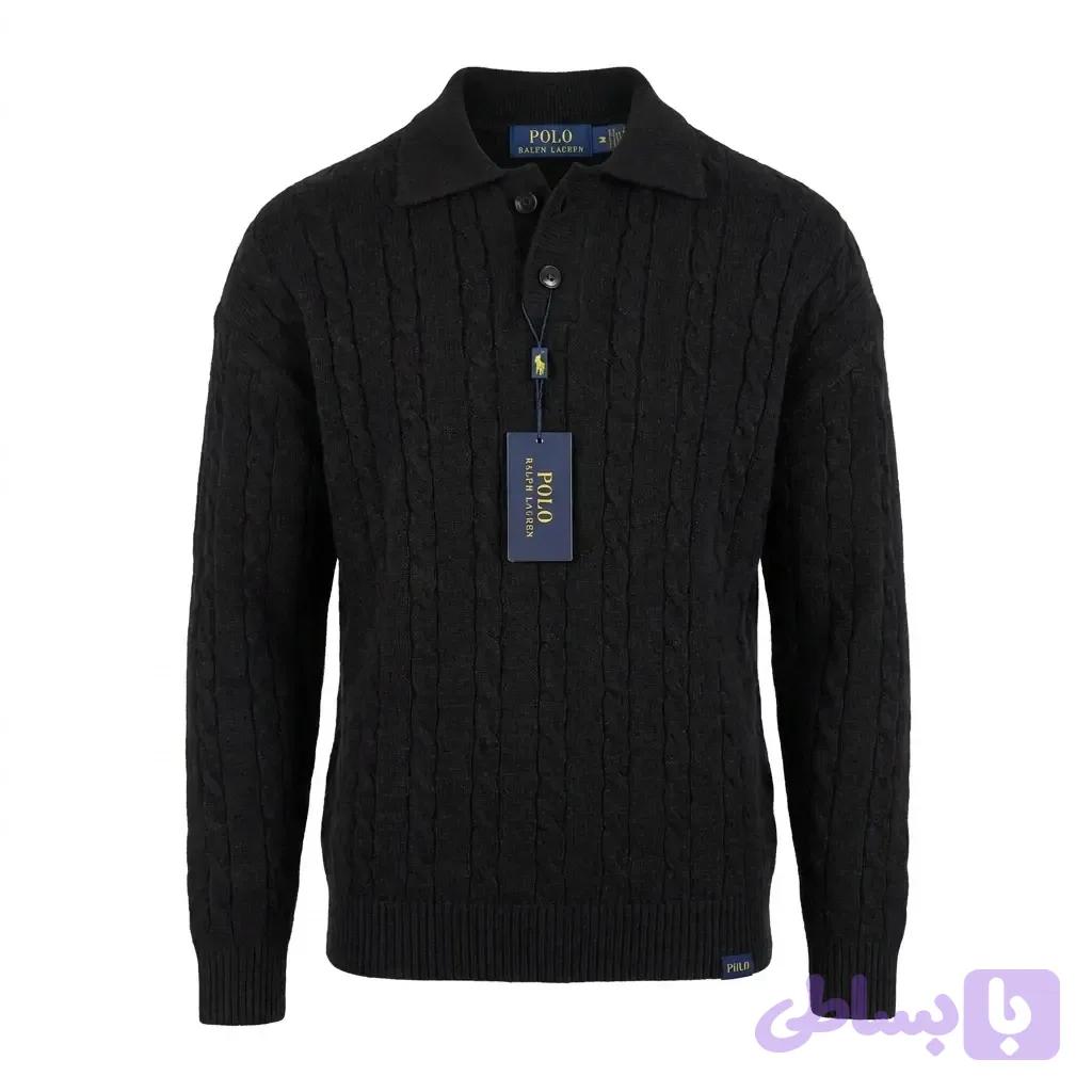 پلیور بافت دو دکمه طرح مارپیچ برند Polo Ralph Lauren — تصویر 1