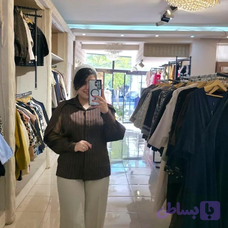 شومیز آستین تور راه راه3837 — تصویر 1