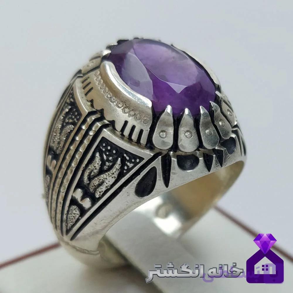 انگشتر آمیتیست رکاب زنجانی کد142 — تصویر 1