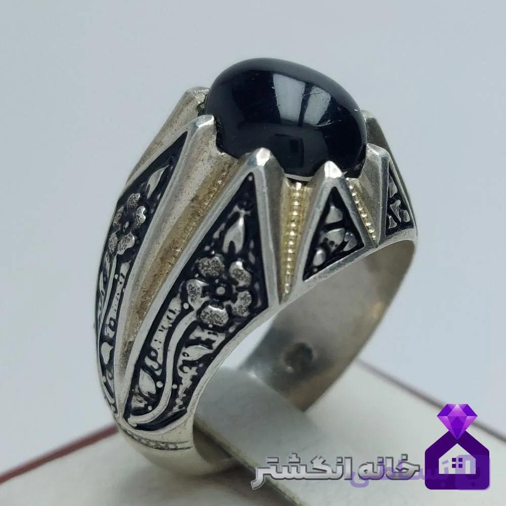 انگشتر اونیکس استار (عقیق مشکی) کد135 — تصویر 1