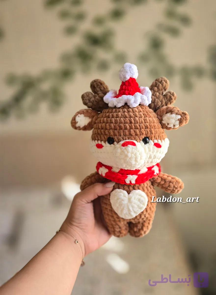 عروسک بافتنی گوزن کریسمس