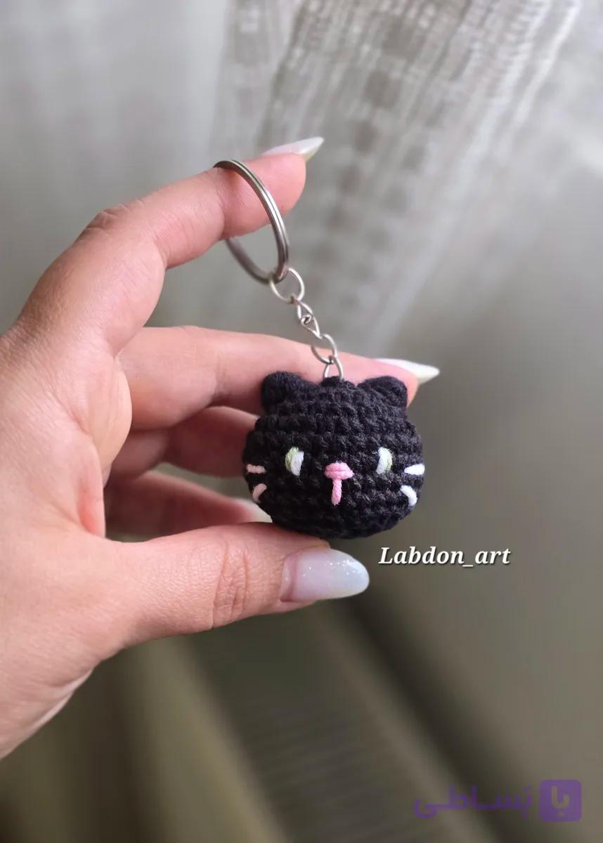 سرکلیدی بافتنی گربه