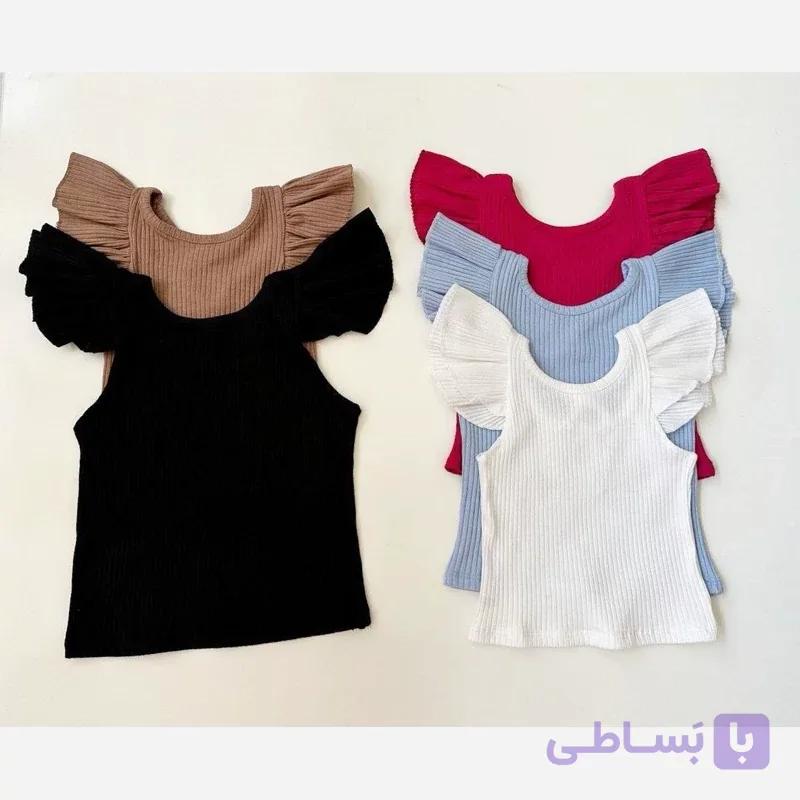 تاپ دخترانه نخ پنبه مجلسی مشکی