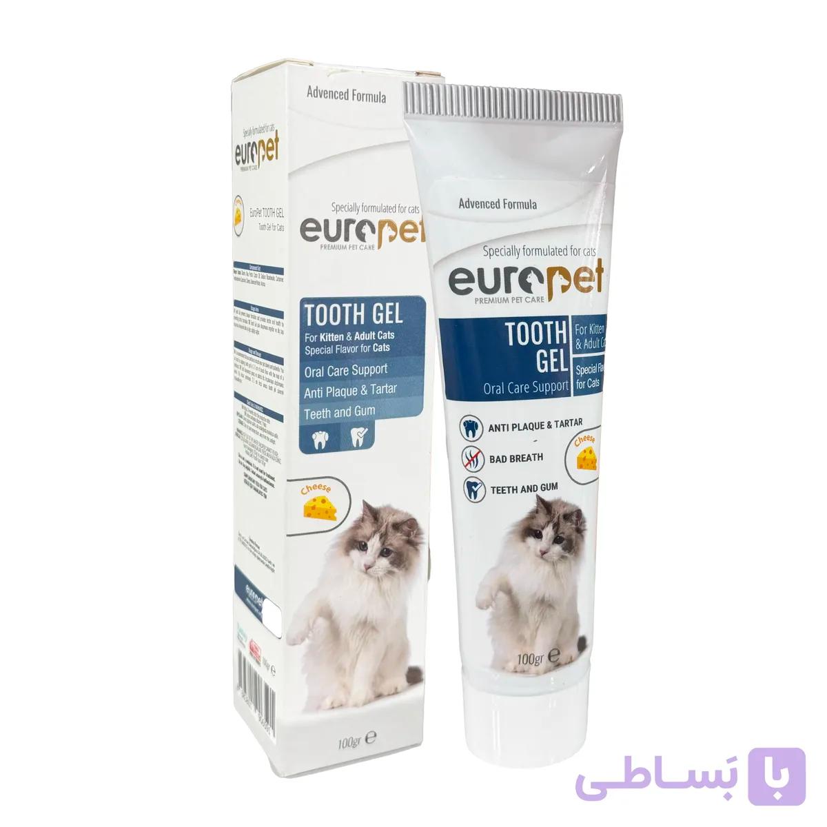 خمیر دندان گربه یوروپت طعم پنیر وزن 100 گرم