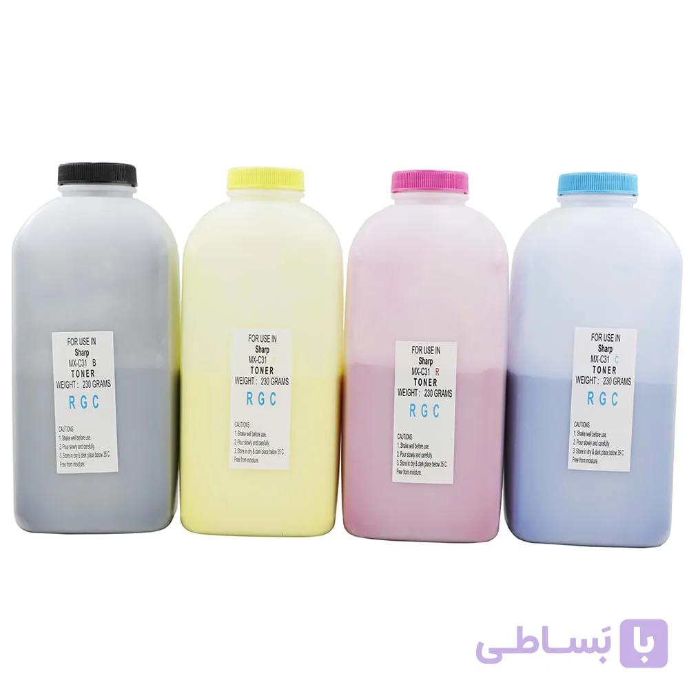 پودر تونر شارژ شارپ رنگی برند RGC — تصویر 1