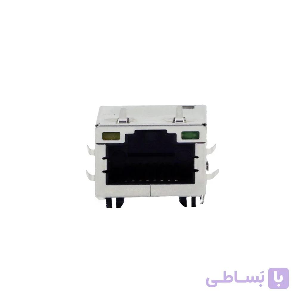 کانکتور شبکه RJ45 روبردی خوابیده چراغ دار — تصویر 1