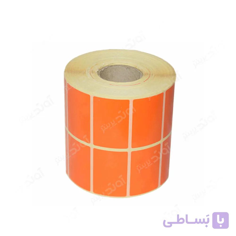 لیبل (برچسب) پی وی سی دو ردیفه نارنجی 51×34 3000 عددی — تصویر 1
