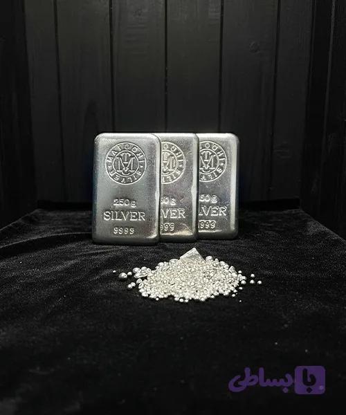 شمش نقره 250 گرمی عیار 999.9