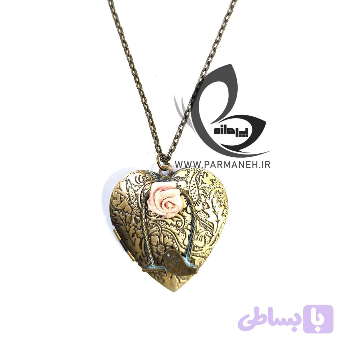 گردنبند فلزی قفل دار پرمانه با عکس شخصی کد 3 — تصویر 1