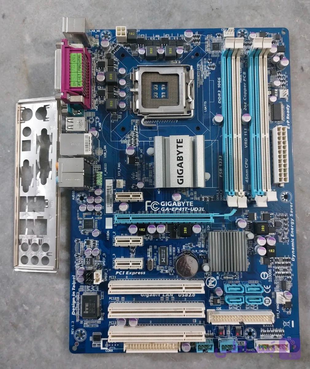 مادربرد ddr3 گیگابایت مدل EP41T-UD3L استوک کاملا سالم