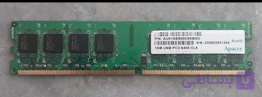 رم 1 گیگ ddr2 دسکتاپ برند اپیسر دو ور چیپ اورجینال استوک کاملا سالم‌