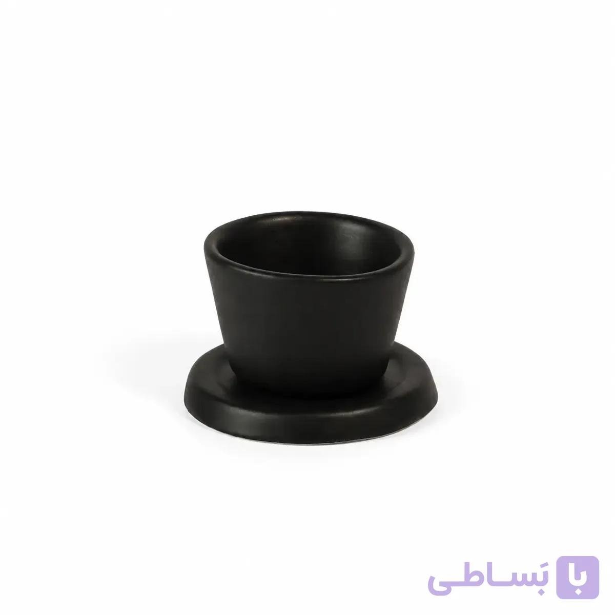 فنجان و نعلبکی سرامیکی اسپرسو زی‌هوم کد ۶ رنگ مشکی مات ۶۰ میلی‌لیتر — تصویر 1