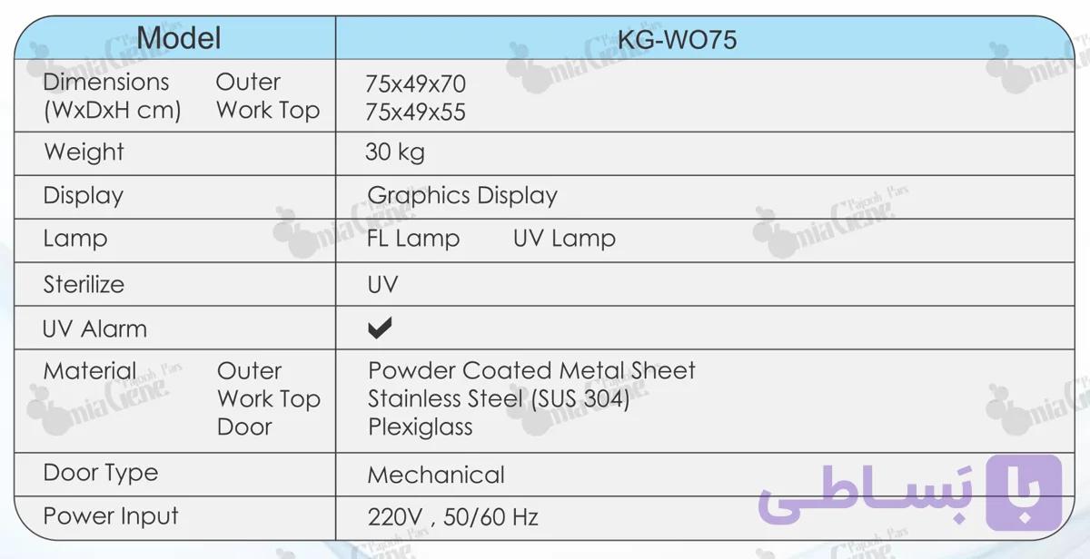 PCR Workstation مدل KG-W75