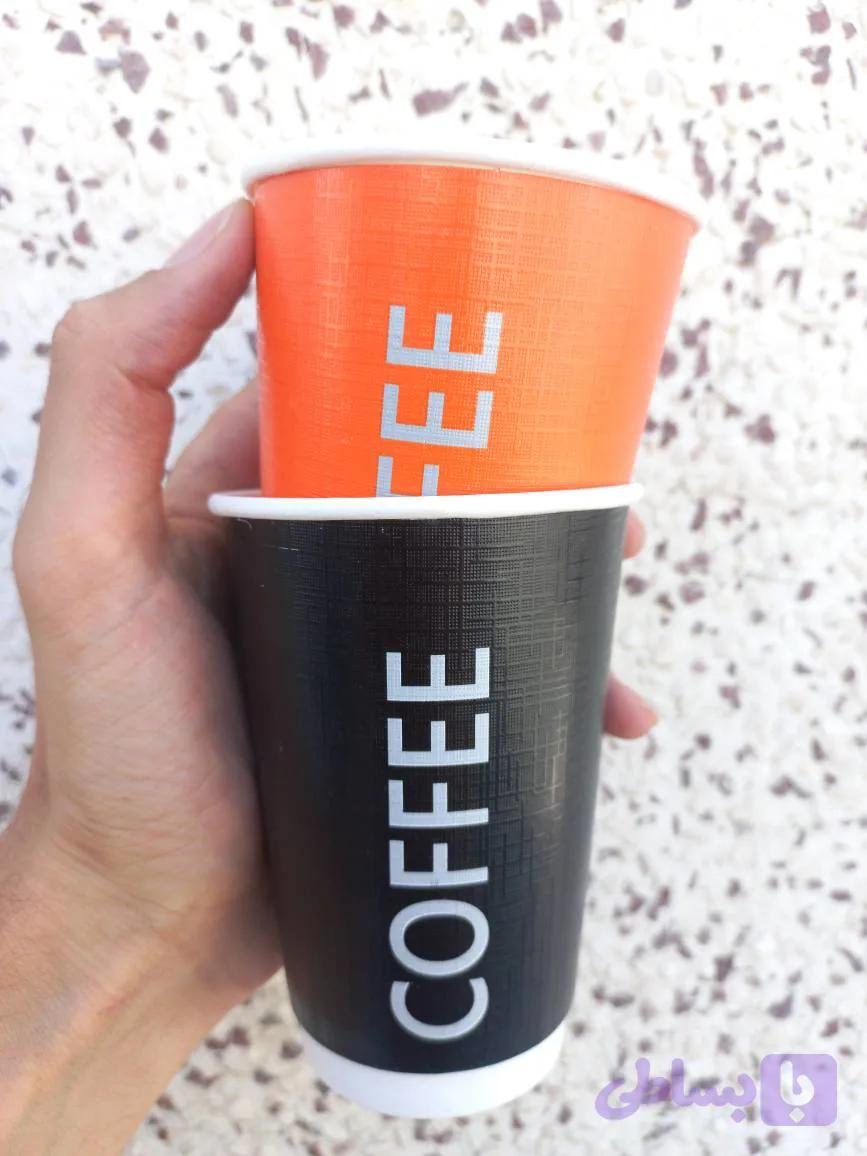لیوان کاغذی 360 سی سی هالو طرح coffee بسته 500عددی — تصویر 1