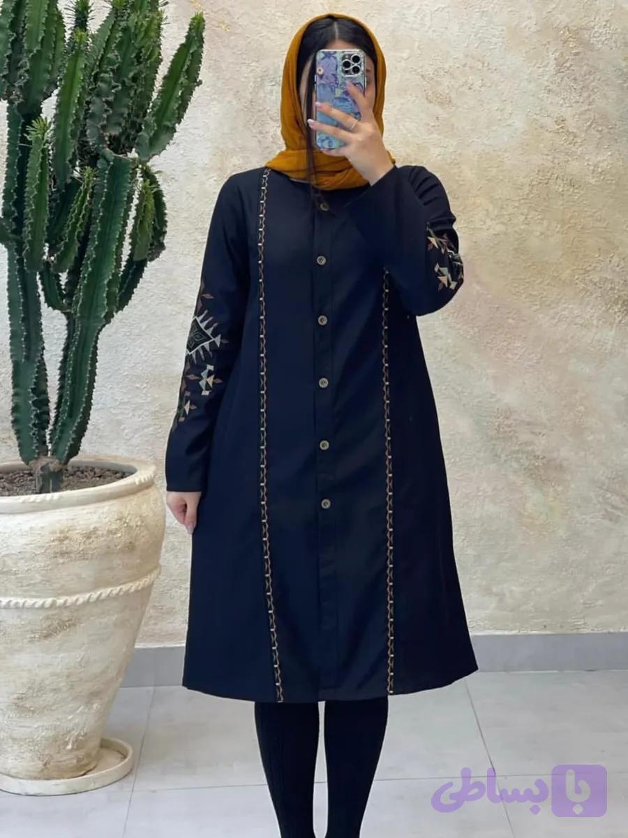 مانتو اداری گلدوزی مدل آسنا