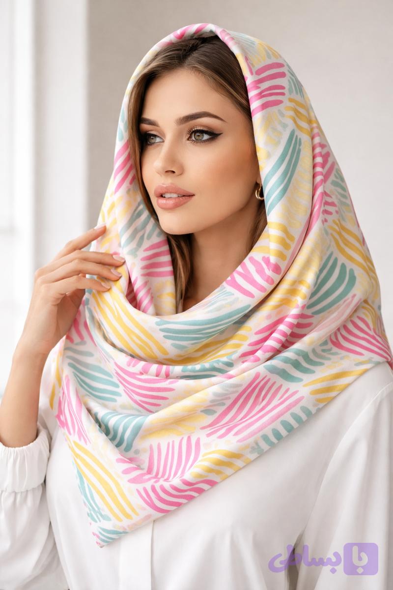 روسری ساتن مجلسی بزرگ زنانه