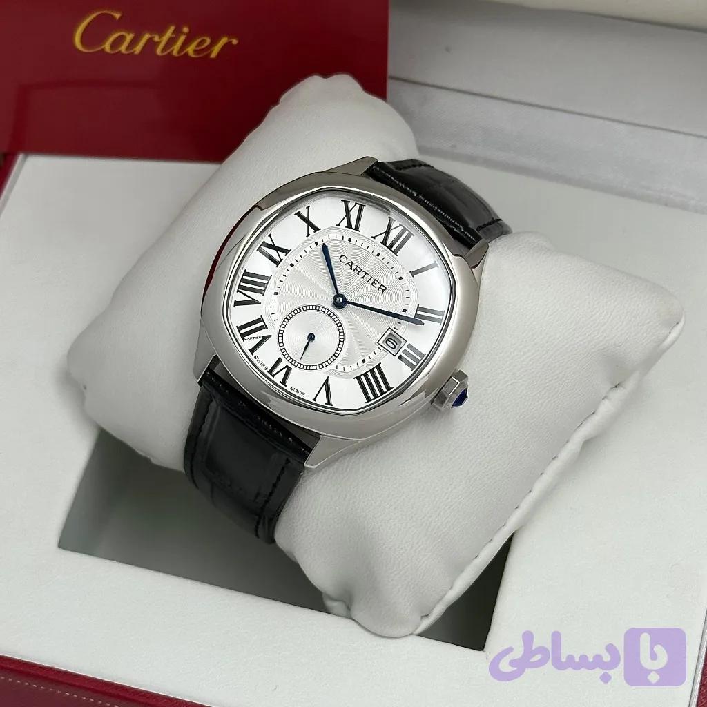 ساعت مچی مردانه کارتیه اتوماتیک زیر ثانیه صفحه سفید — تصویر 1