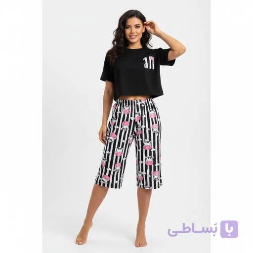 کراپ شلوارک فانتزی نخ پنبه