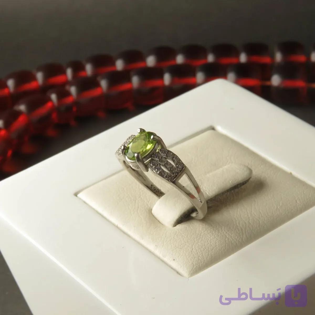 انگشتر نقره 925 زنانه با زبرجد آفریقایی اصل کد 9801 — تصویر 1