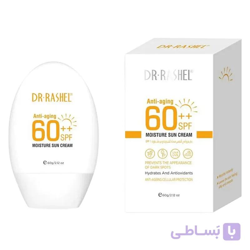 کرم ضد آفتاب بدون رنگ دکتر راشل SPF60 مدل 001 محافظ UVA ،UVB، ضد آب — تصویر 1
