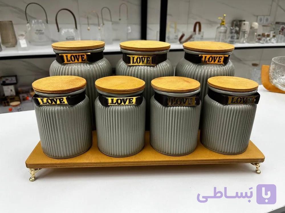 سرویس بانکه ۷ پارچه آشپزخانه با درب چوبی
