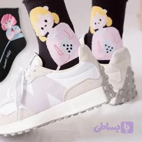 جوراب بچگانه دخترانه پاشنه عروسکی مشکی اورجینال